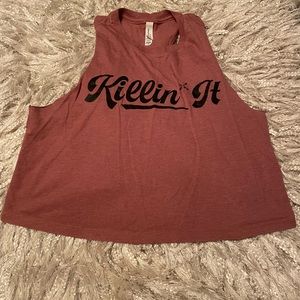 Killin it Crop too; work out pink